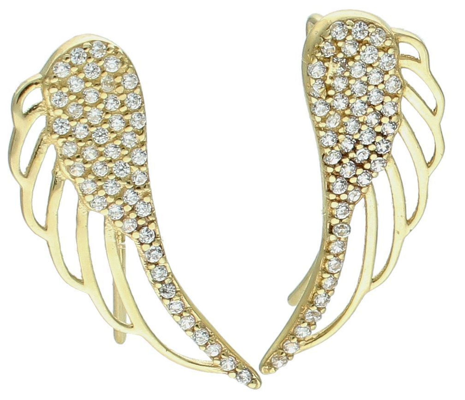 Kolczyki złote nausznice skrzydła z cyrkoniami pr 375, KL 4659 375.jpg